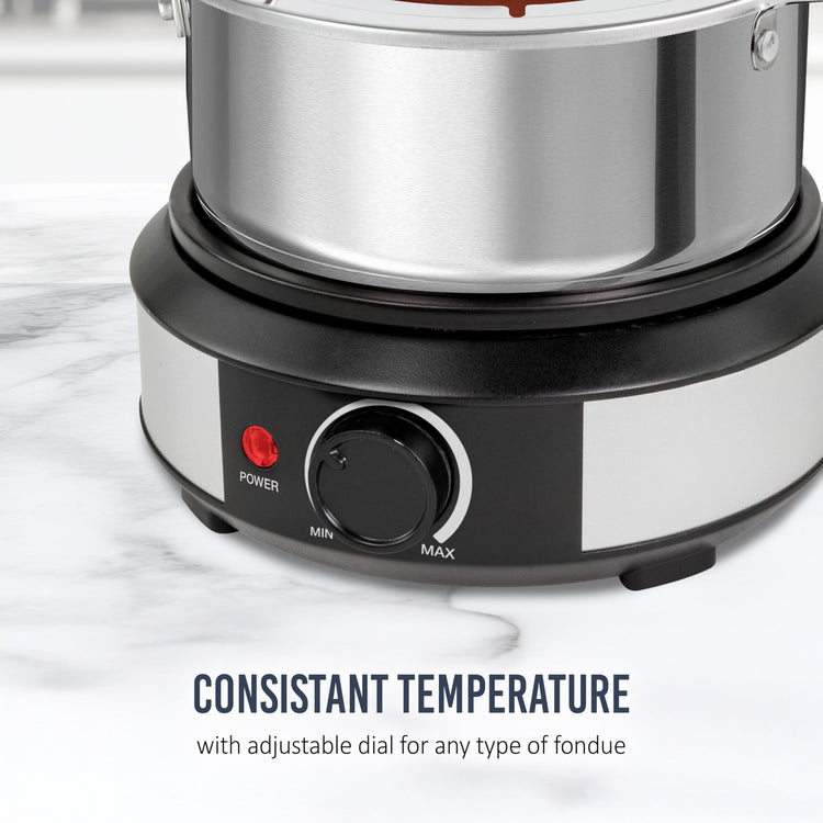 8 Cup Electric Fondue Pot Set for Cheese & Chocolate (8 Count)
