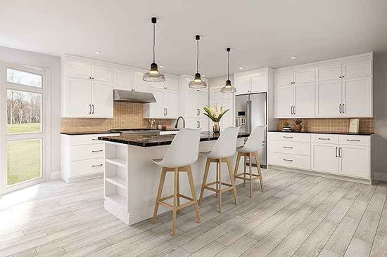 Quicklock RTA (Ready-to-Assemble) 42" Tall Wall Kitchen Cabinets - Shaker Style | 100% Hardwood | Made in America | Soft Close Hardware (Pure White, 12" D x 12" W x 42" H)