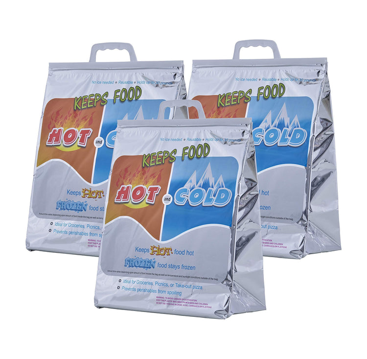 Hot and Cold Insulated Bags for Food Delivery (3 Count)