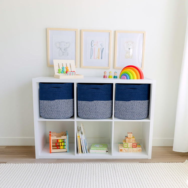 13 Inch Cube Storage Bins Cotton Rope Woven Baskets for Organizing 3 (3 Count)