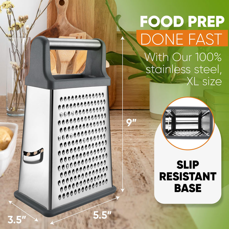 Stainless Steel XL Cheese Grater for Kitchen