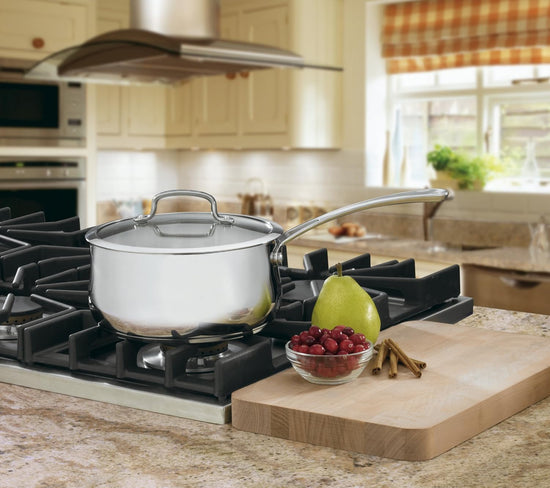 Cuisinart 4193-20 Contour Stainless 3-Quart Saucepan with Glass Cover, Silver - Nestoria