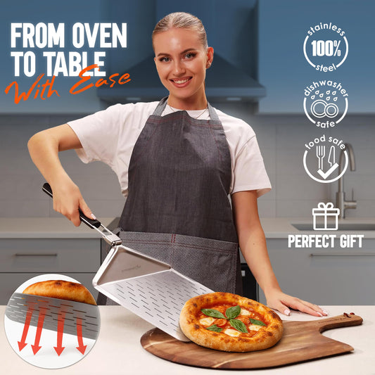 12 Inch Stainless Steel Pizza Peel with Folding Handle