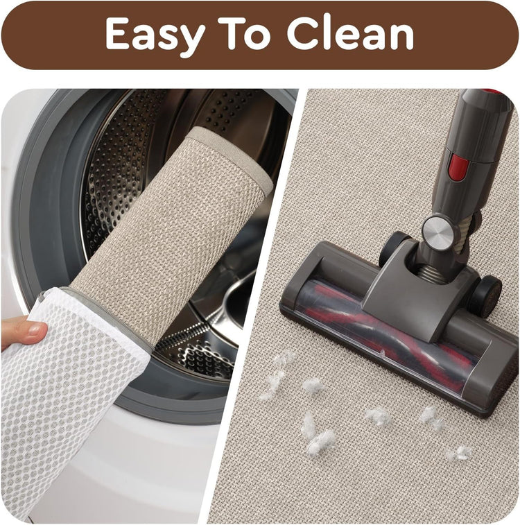 tchdio Kitchen Mats for Floor, Rubber Backed Kitchen Rugs Non Slip Washable, Superior Absorbent Kitchen Runner Rug Easy to Clean, Comfort Kitchen Floor Mat Front of Sink (Light Beige, 20" × 47")