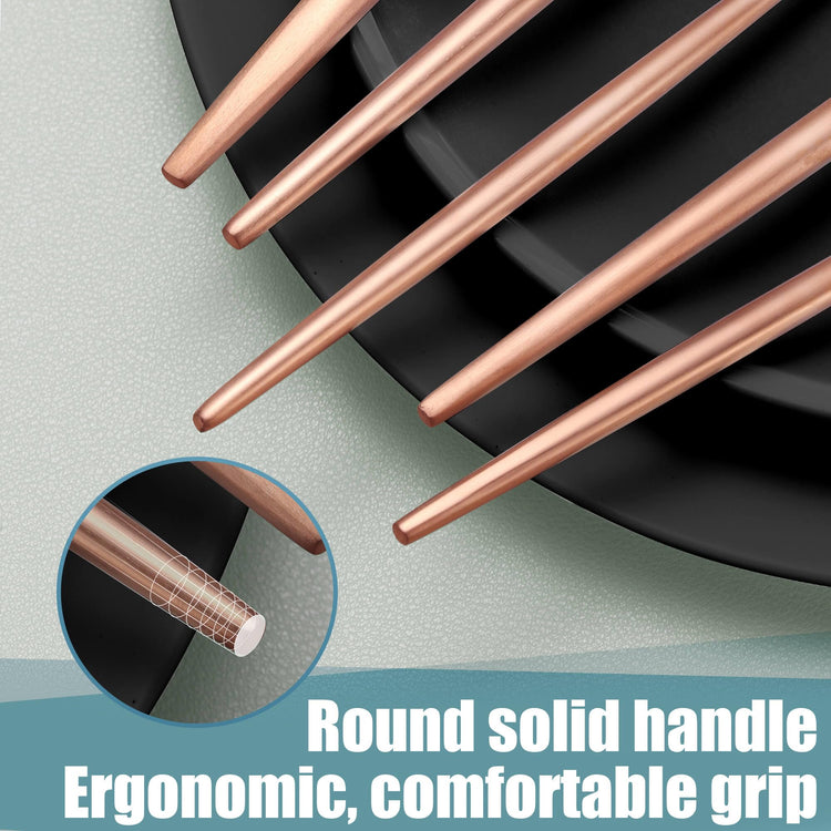 Matte Rose Gold Silverware Set for 4 (4 Count)
