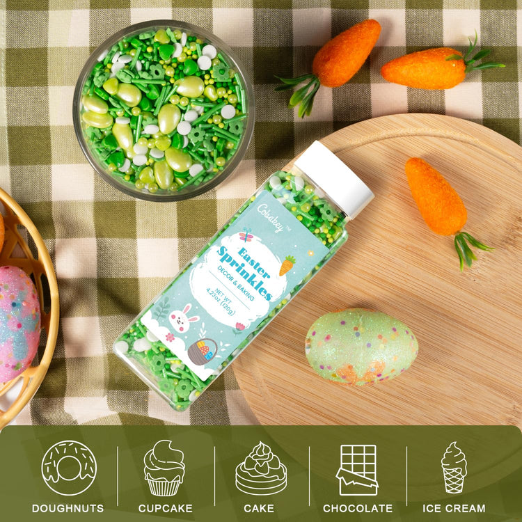 Spring Sprinkles for Cookies 4.23 Ounce Green Sprinkles for Baking Green Eggs Perfect for Easter Cake Decorations