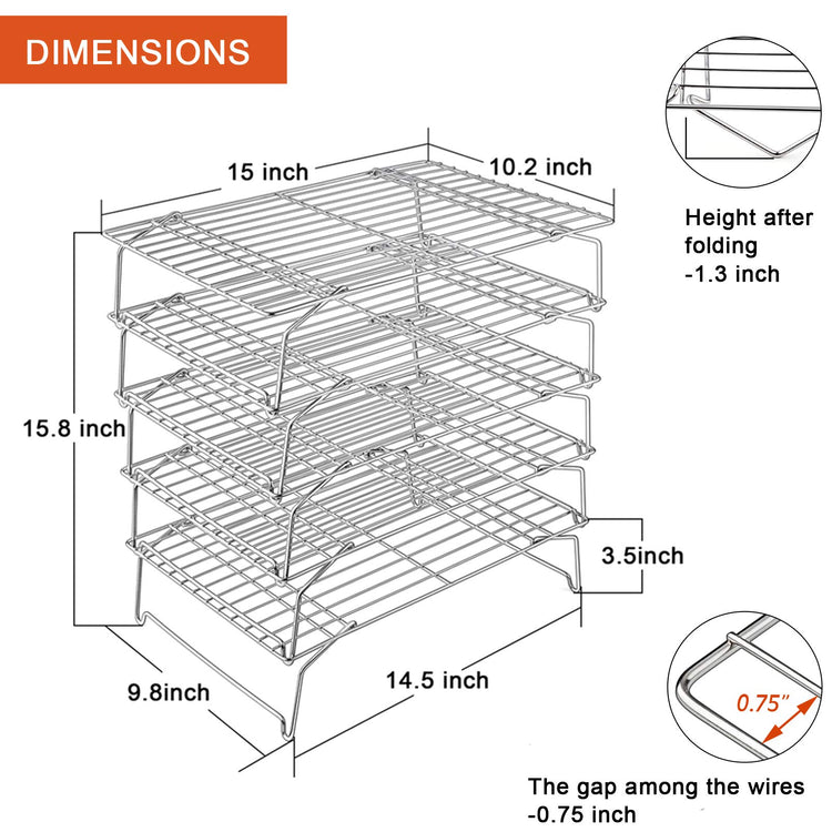 5 Tier Stainless Steel Cooling Rack