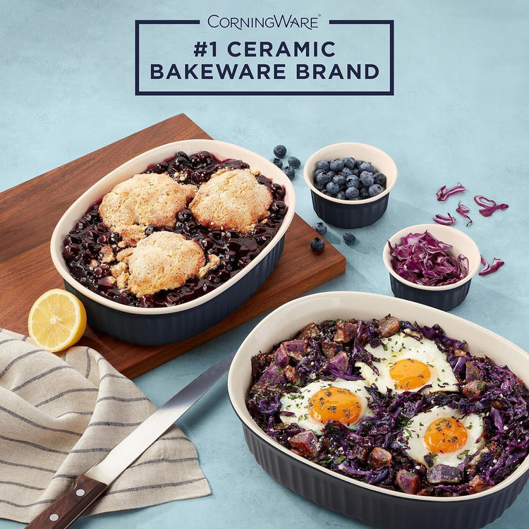 Ceramic Bakeware Set with Lids Chip and Crack Resistant Stoneware Baking Dish