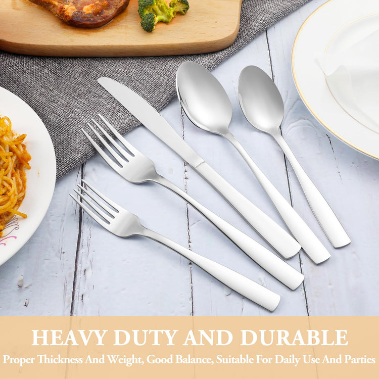 60 Piece Silverware Set Service for 12 (60 Count)