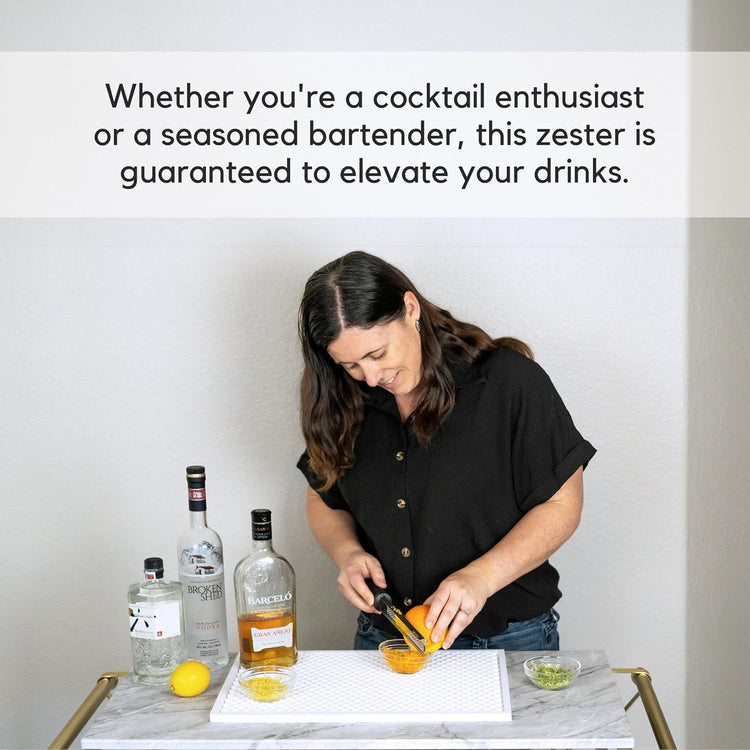 A Bar Above Cheese Grater & Lemon Zester-Chef-Grade Stainless-Steel Citrus Rasp, 12″ Hard-Cheese Grater for Parmesan, Ginger, Garlic, & Cocktail Garnish