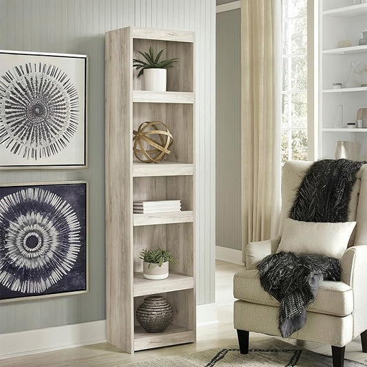 Signature Design by Ashley Bellaby Farmhouse Pier with 3 Adjustable Shelves, Whitewash