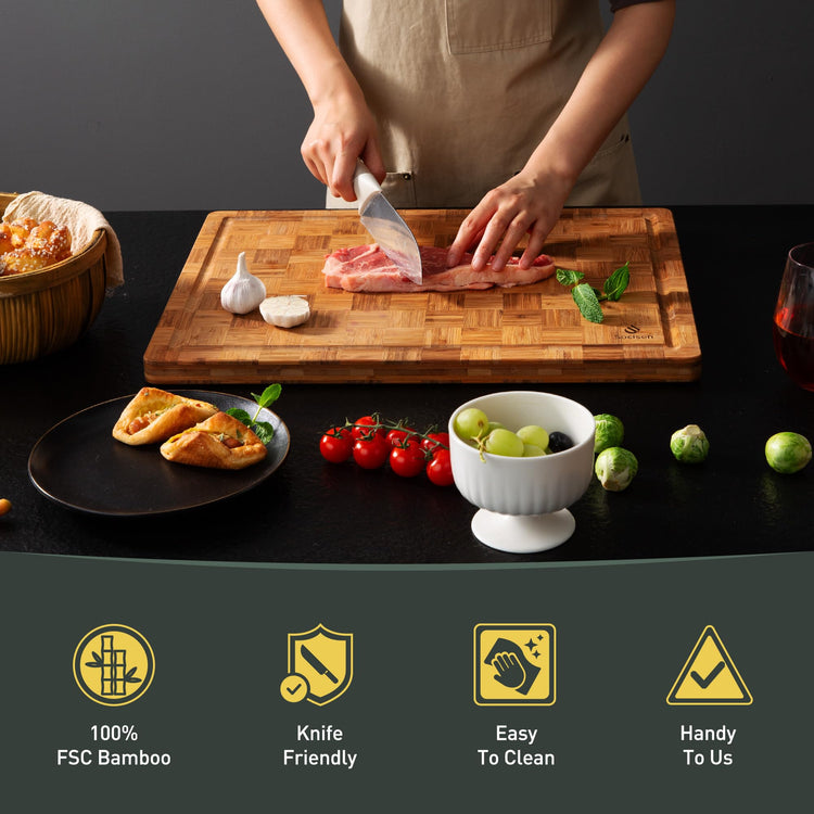Extra Large Bamboo Wooden Cutting Board Wood Cutting Boards for Kitchen