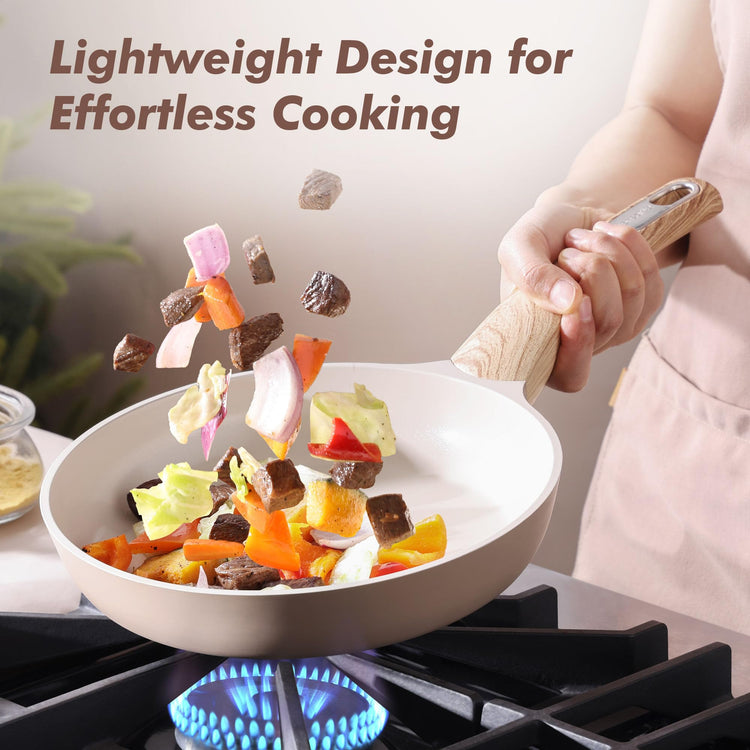 8inch Ceramic Nonstick Frying Pan Skillet with Lid