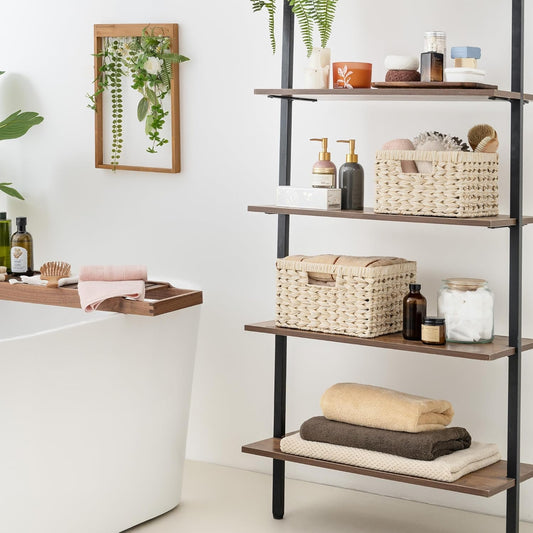 GRANNY SAYS Wicker Baskets for Organizing, Storage Basket for Shelves, Square Shelf Baskets with Handles, Waterproof Woven Basket for Living Room, Baskets for Entryway, Butter Milk