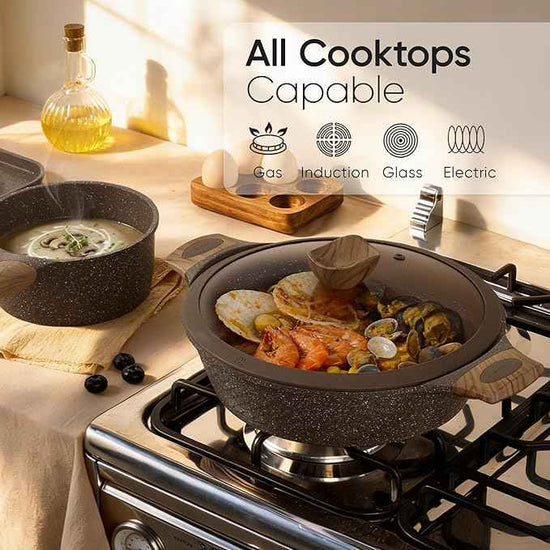 CAROTE 31pcs Pots and Pans Set Non Stick, Cookware Set Pots and Pans Induction Cook Ware, Nonstick Kitchen Cooking, PFOA Free
