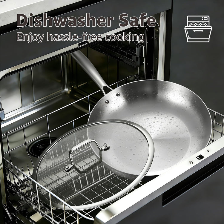 8 Inch Stainless Steel Frying Pan with Lid