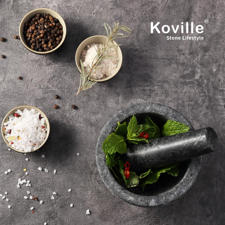 African Natural Granite Mortar and Pestle Set