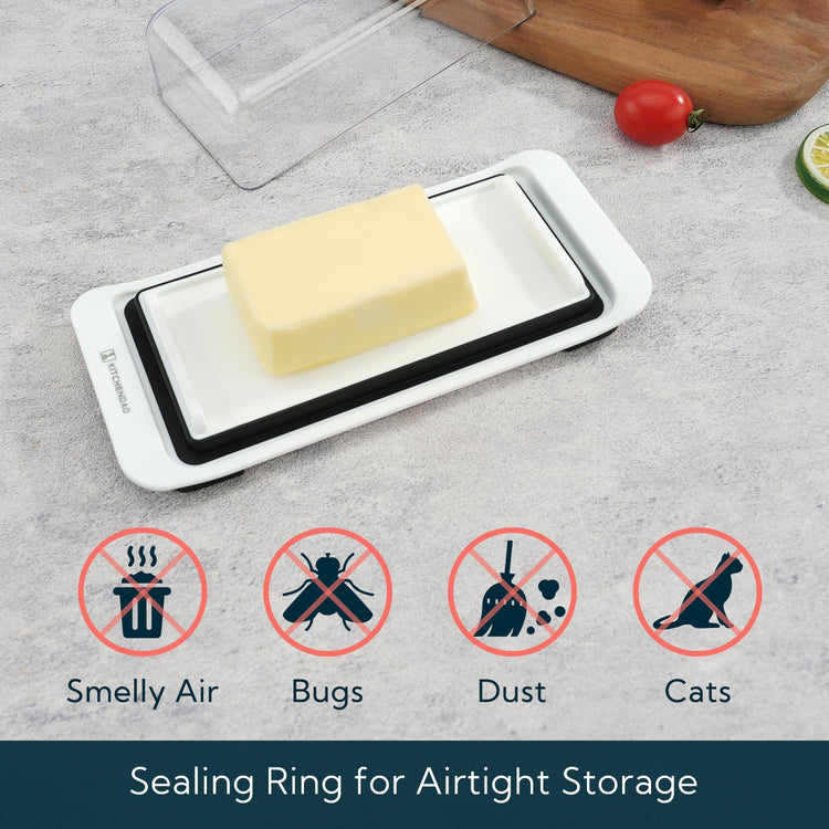 Large Airtight Butter Dish with Lid for Countertop and Fridge