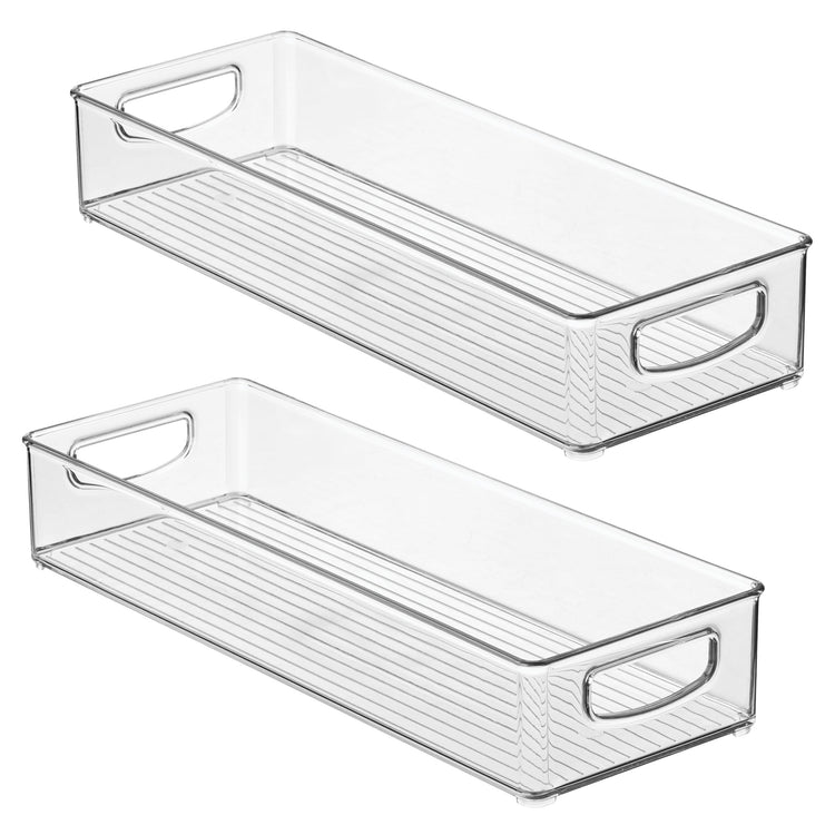 Slim Extra Long Clear Storage Bin (2 Count)