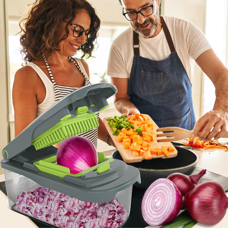 Vegetable Chopper Cutter with Container (2 Count (Blade))