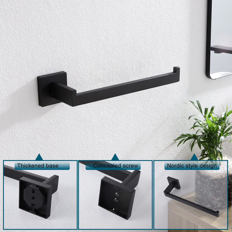 Black Towel Ring Hand Towel Racks Rods Bathroom Towel Rails Kitchen Hardware Stylish Stainless Steel