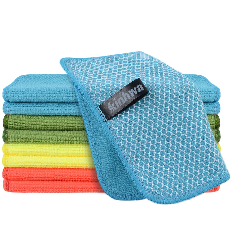 Dish Cloths for Washing Dishes with Scrub Side (9 Count)