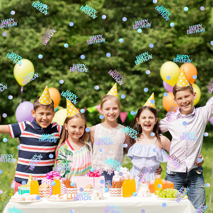 Iridescent Happy Birthday Confetti Birthday Party Decorations