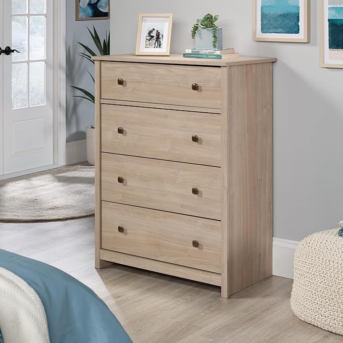 Sauder River Ranch 4-Drawer Bedroom Chest, Harvest Walnut Finish
