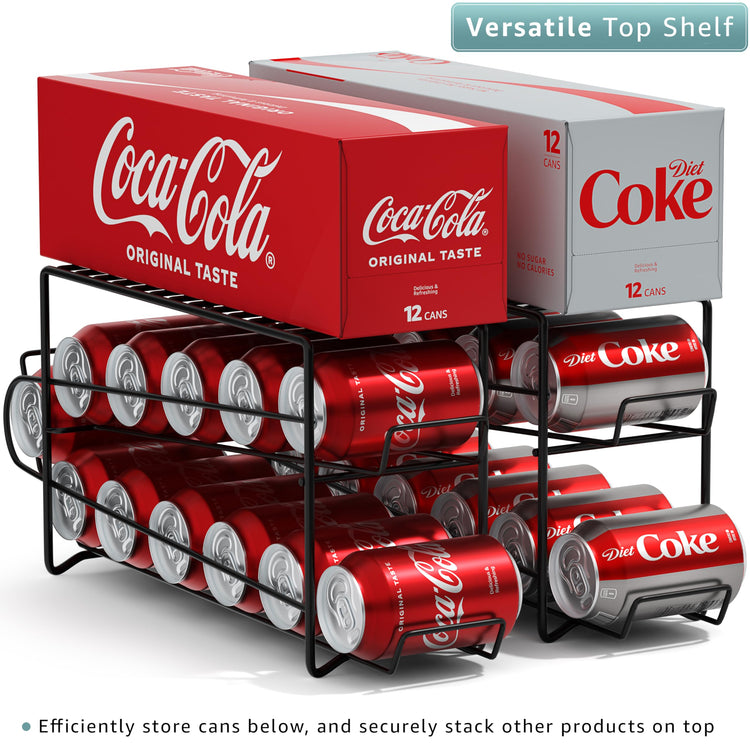 Soda Can Rack Beverage Dispenser & Organizer for 12 Standard 12oz Cans (12 Count)