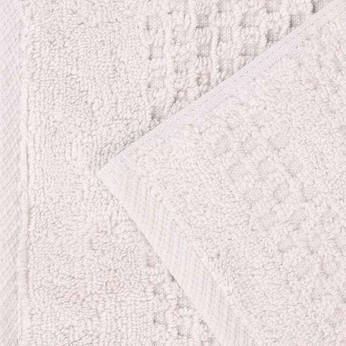 Superior Playa Zero Twist Cotton Medium Weight Towels, for Guest Bath, Bathroom, Shower, Spa, Plush, Quick Dry, Ultra-Soft Towels, Bath Essentials, Waffle Textured, 8 Piece Assorted Towel Set, Silver