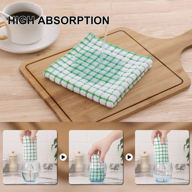 Cotton 16 Pack Terry Kitchen Dish Cloths (16 Count)