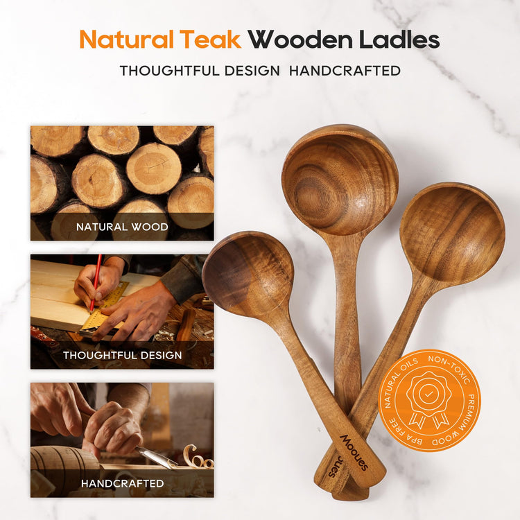 Wooden Ladle for Soup (3 Count)