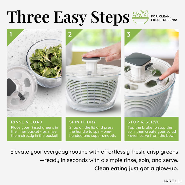 Glass Salad Spinner with Storage Lid