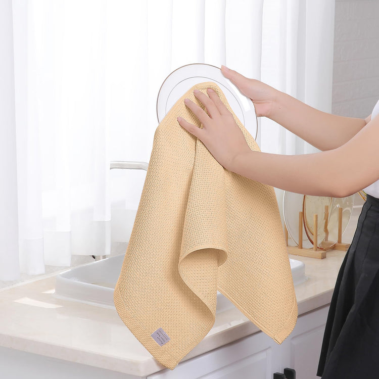 100% Cotton Waffle Weave Kitchen Dish Towels 6 (6 Count)