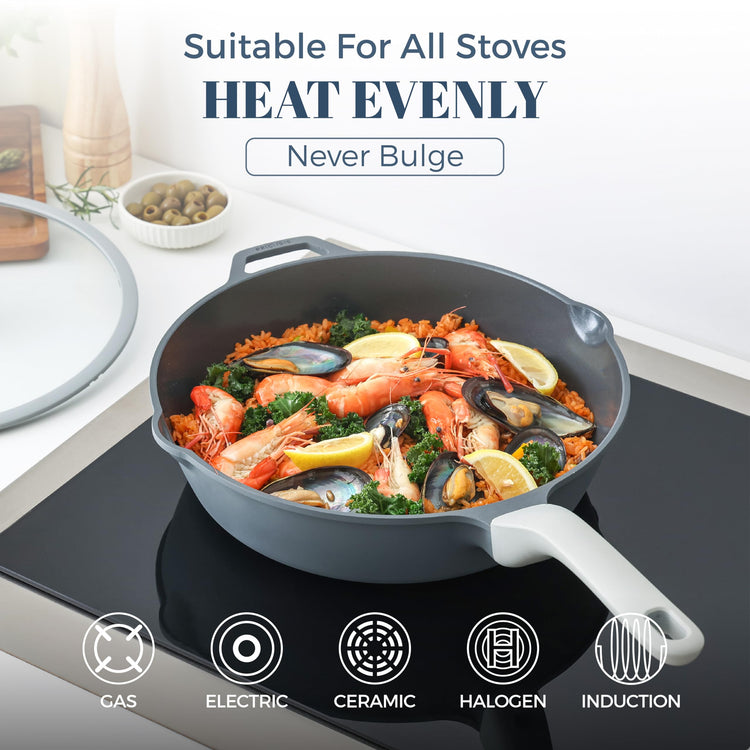 Ceramic Nonstick Deep Saute Pan with Lid