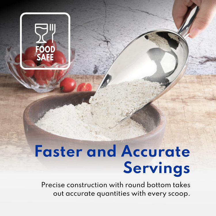 Restaurant Grade Stainless Steel Bar Ice Flour Utility Scoop