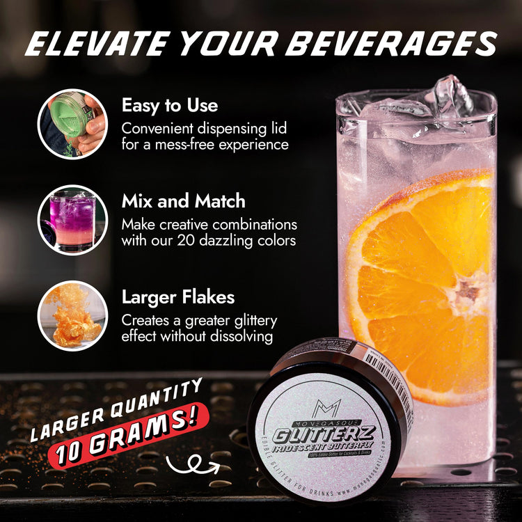 Iridescent Edible Glitter for Drinks & Cakes