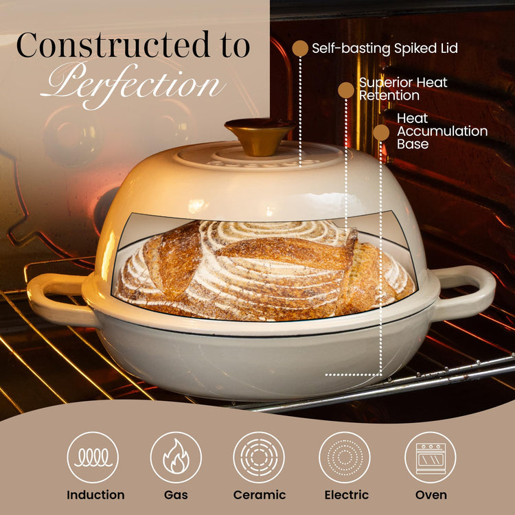 Enamelled Cast Iron Dutch Oven For Bread Baking