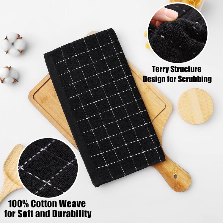 100% Cotton Terry Kitchen Dish Cloths (12 Count)