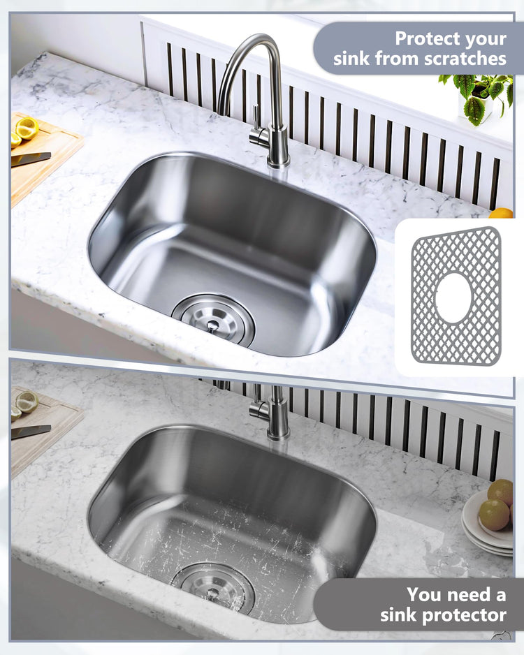 2 Pack Silicone Sink Mat Protector for Kitchen Sink