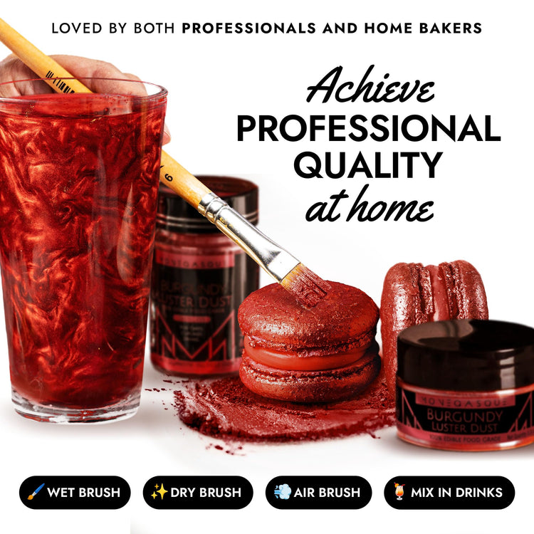 Burgundy Red Edible Glitter for Drinks & Cakes