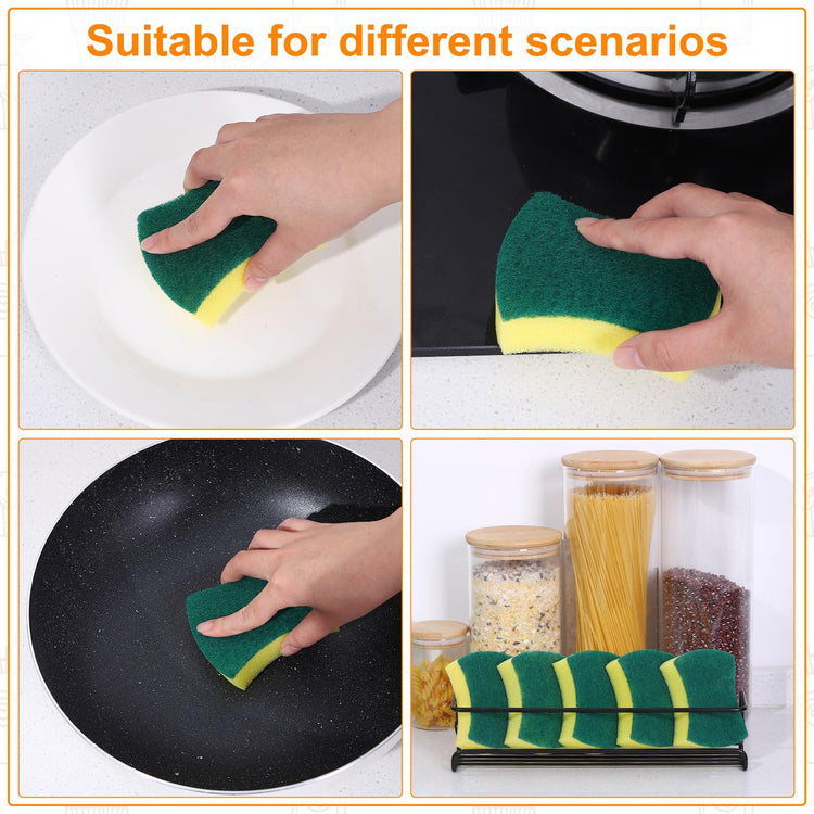 200 Pcs Individually Wrapped Sponges Uncompressed Green (100 Count)