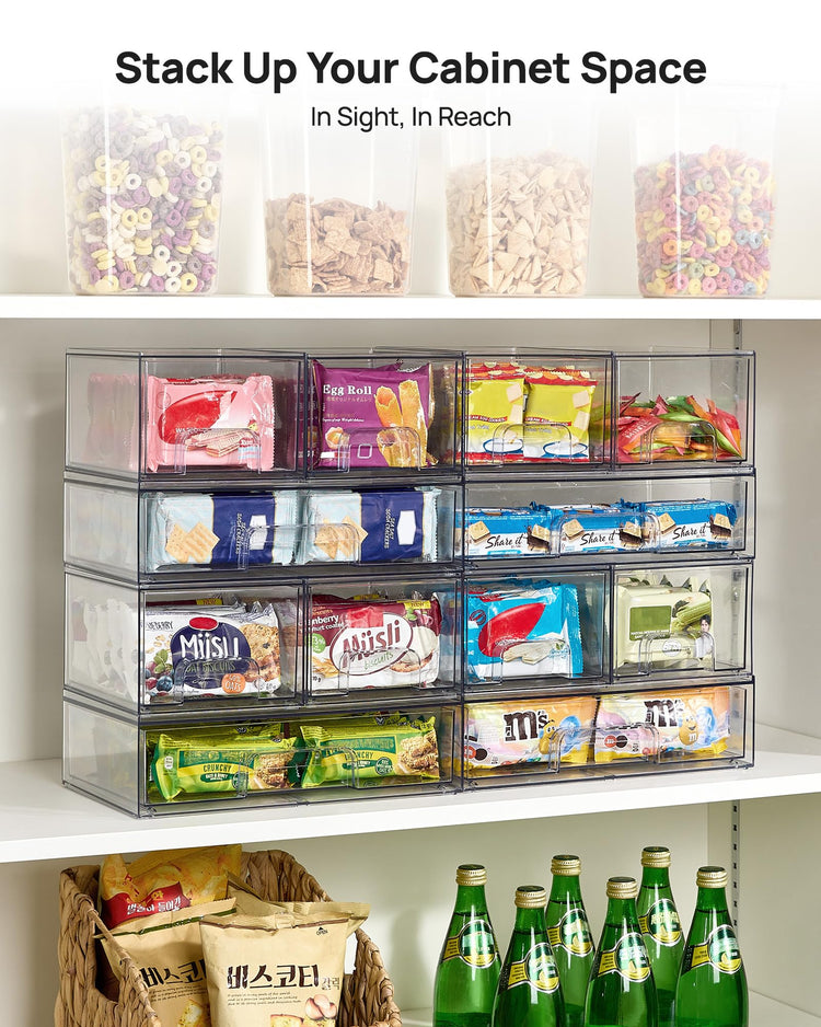Clear Stackable Storage Drawers Set of 4 (4 Count)