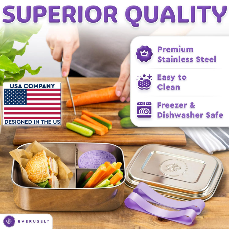 Stainless Steel Bento Box + Condiment Container
