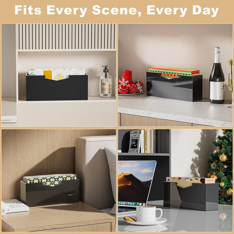 Black Acrylic Guest Towel & Napkin Holder