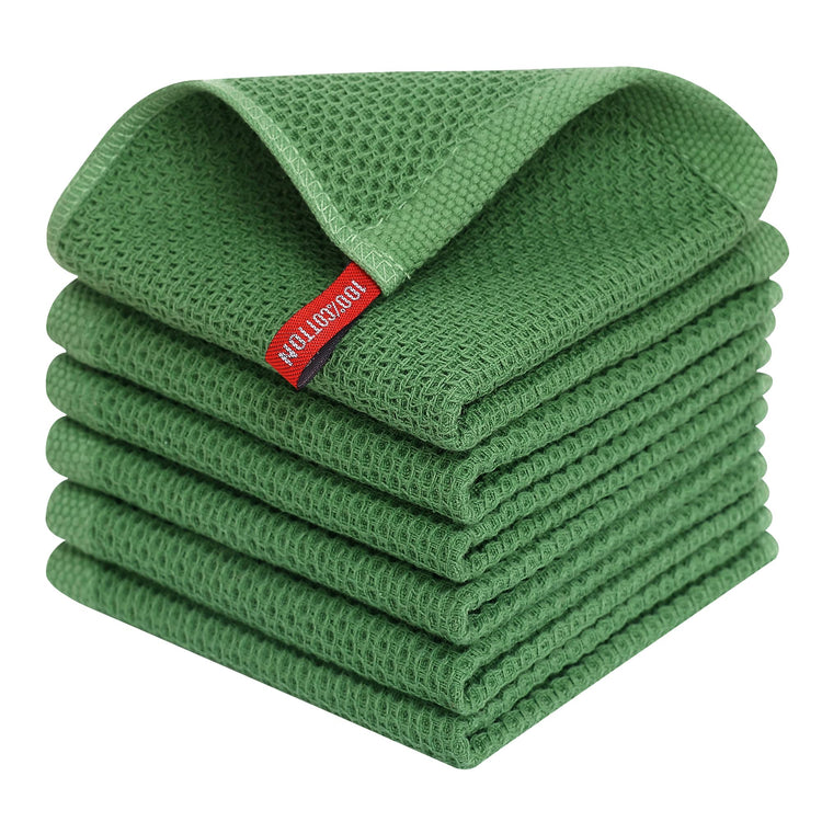 100% Cotton Waffle Weave Kitchen Dish Cloths 6 (6 Count)