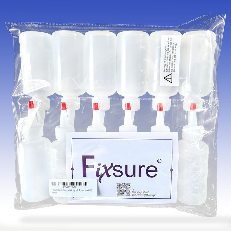 Plastic Squeeze Bottles with Red Tip Cap
