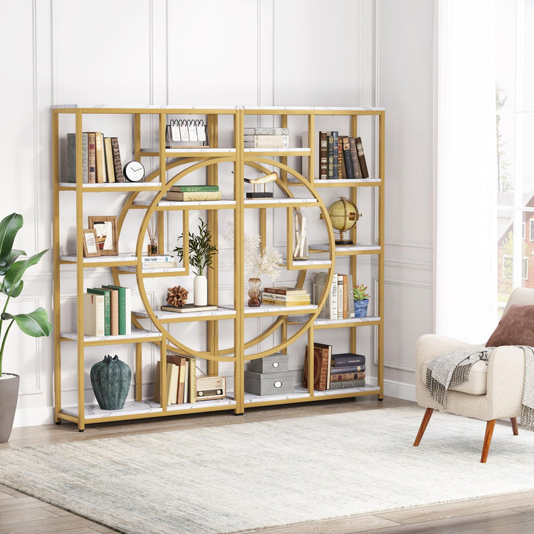 Bookshelf Industrial Etagere Bookcase (2 Count)