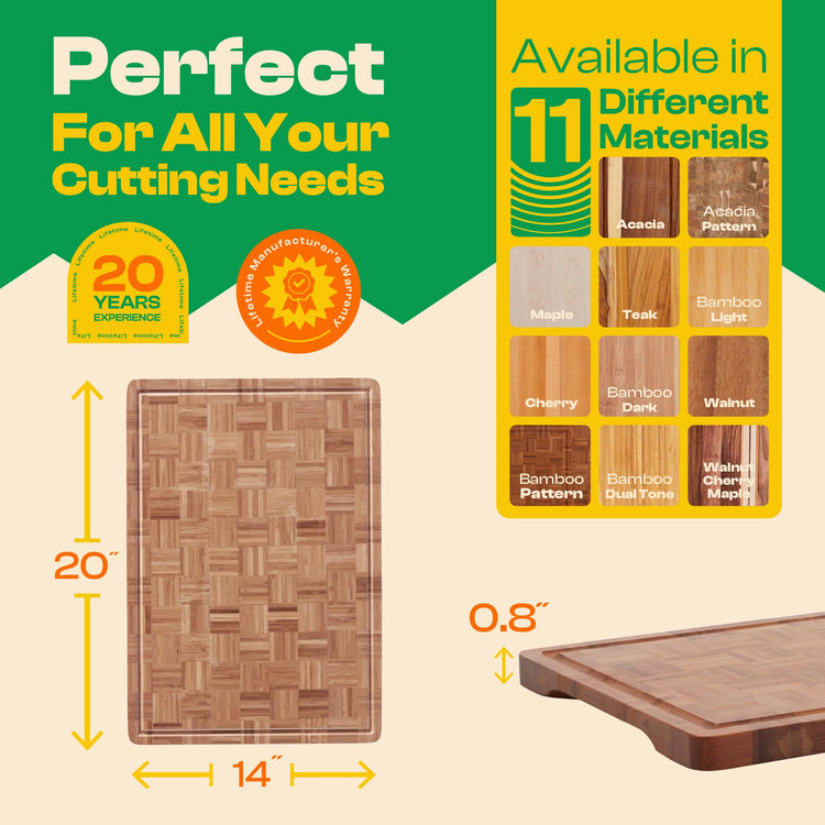Bamboo End Grain Wood Cutting Board