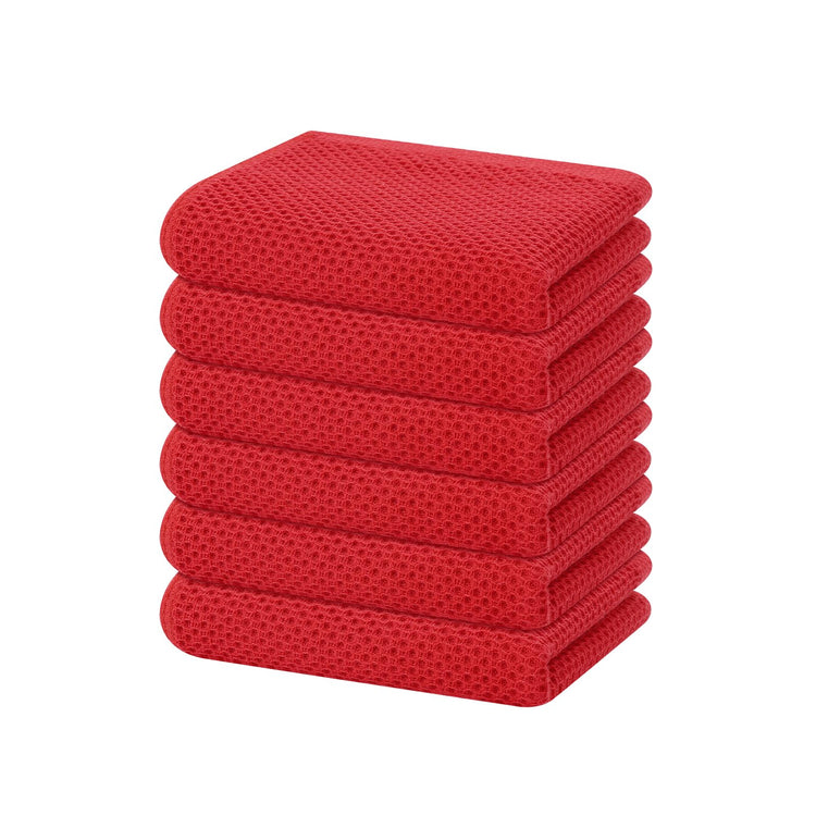 100% Cotton Waffle Weave Kitchen Dish Towels 6 (6 Count)